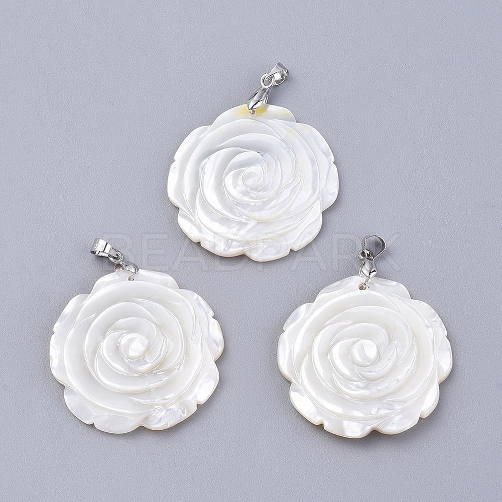 Natural White Shell Mother Of Pearl Shell Pendants Beadpark