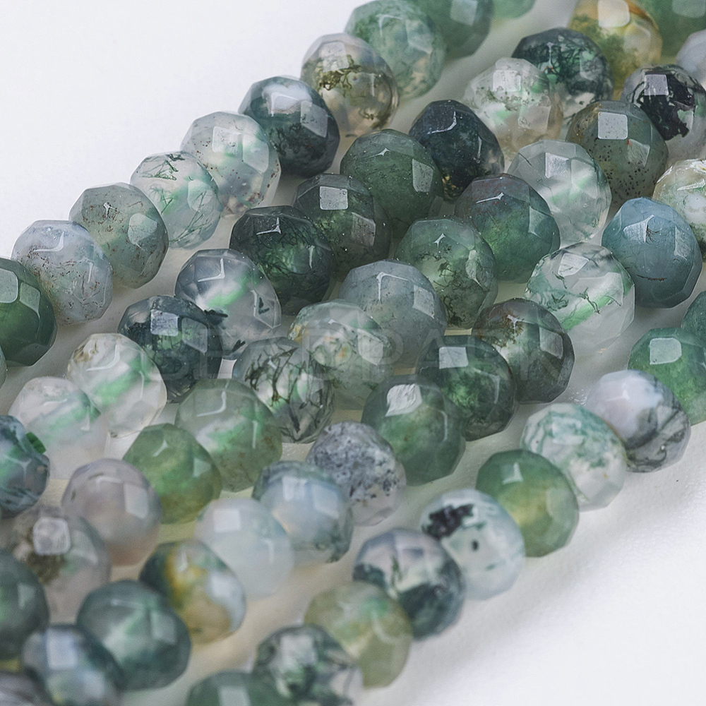 Natural Moss Agate Beads Strands Beadpark