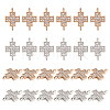 CHGCRAFT 48Pcs 2 Colors Alloy Crystal Rhinestone Connector Charms FIND-CA0005-43-1