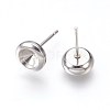 304 Stainless Steel Post Stud Earring Settings STAS-E446-02A-P-2