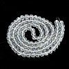 Drawbench Transparent Glass Round Beads Strands X-GLAD-Q012-8mm-04-2