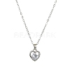 Crystal Rhinestone Heart Pendant Necklace with Cable Chains NJEW-FZ00017-5