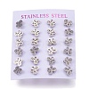 304 Stainless Steel Stud Earrings EJEW-N045-10P-3