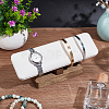 PU Leather T-Bar Bracelet Display Stands with Wooden Base BDIS-WH0010-11C-6