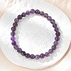 Natural Amethyst Beaded Stretch Bracelets X-BJEW-D446-B-47-4