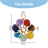 DICOSMETIC 12Pcs 2 Colors 7 Chakra Gemstone Copper Wire Wrapped Pendants G-DC0001-27-2