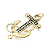 Brass Micro Pave Cubic Zirconia Connector Charms CU-CBAE7DF-02G-2