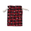 Christmas Theme Rectangle Jute Bags with Jute Cord ABAG-E006-01A-2