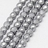 Electroplate Non-magnetic Synthetic Hematite Beads Strands G-J169C-4mm-M-2