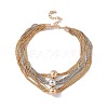 Brass Box Chains Multi-strand Necklaces NJEW-C040-01B-1