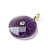 Natural Amethyst Faceted Pendants G-A287-02G-03-2