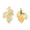 Brass Micro Pave Clear Cubic Zirconia Twister Clasps KK-N233-402LG-1
