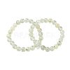 Natural Prehnite Round Beaded Stretch Bracelets for Men Women BJEW-G743-01F-4