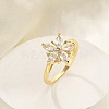 Rack Plating Brass Micro Pave Cubic Zirconia Finger Rings for Women RJEW-M027-01G-02-2