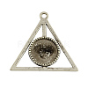 Tibetan Style Alloy Triangle Deathly Hallows Pendant Cabochon Settings X-TIBEP-322-AS-LF-1
