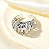 Brass Micro Pave Clear Cubic Zirconia Cuff Rings for Women RJEW-Q008-04P-4