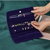 PVC Suede Fabric Travel Jewelry Organizer Roll Foldable Jewelry Case AJEW-I046-01-4