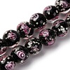 Luminous Handmade Glod Sand Lampwork Beads Strands LAMP-B028-03Q-10mm-2