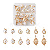 Spritewelry 24Pcs 6 Style ABS Plastic Imitation Pearl Wire Wrapped Pendants KK-SW0001-07-1