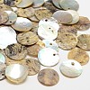Flat Round Natural Akoya Shell Pendants X-SHEL-N031-01-1