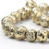 Electroplated Natural Lava Bead Strands G-S239-10-12mm-15-3