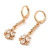Rack Plating Golden Brass Dangle Leverback Earrings EJEW-B037-14G-1