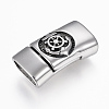 304 Stainless Steel Magnetic Clasps with Glue-in Ends X-STAS-F130-01AS-1