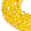 Transparent Electroplate Glass Beads Strands GLAA-F029-3mm-D22-3