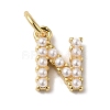 Rack Plating Brass with ABS Plastic Imitation Pearl Charms KK-B092-30N-G-1
