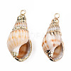 Electroplate Spiral Shell Pendants SSHEL-T006-12-4