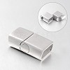 Mixed Styles Glazed or Matte Rectangle 304 Stainless Steel Magnetic Necklace Clasps STAS-N057-34-1
