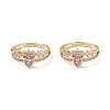Heart Clear Cubic Zirconia Adjustable Ring RJEW-M146-04G-4
