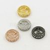 Brass Cubic Zirconia Beads ZIRC-F001-116-1