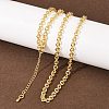 4MM Brass Textured Rolo Chain Necklaces for Men Women NJEW-L012-05G-1