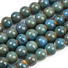Handmade Fancy Antique Glazed Porcelain Ceramic Round Beads Strands PORC-L019-13mm-09-1