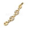 Brass Micro Pave Cubic Zirconia Big Pendants KK-C164-01B-G-2