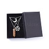 Bullet Natural & Synthetic Gemstone Pendant Tiered Necklaces NJEW-JN02457-6
