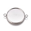 Non-Tarnish 304 Stainless Steel Cabochon Connector Settings STAS-G127-14-22mm-P-1