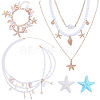 5Pcs Chain Belt & Necklaces & Braelets & Resin Alligator Hair Clips Sets SJEW-ME00003-1