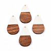 Opaque Resin & Walnut Wood Pendants RESI-N025-030-B05-2