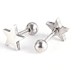 Tarnish Resistant 201 Stainless Steel Barbell Cartilage Earrings LS-EJEW-R147-08-3