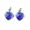 Faceted Transparent Glass Charms GLAA-T024-04C-2