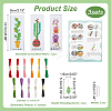 3 Sets 3 Style DIY Oval & Cactus Pattern Bookmark Cross-Stitch Kit DIY-NB0008-96-2