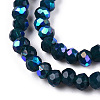 Electroplate Opaque Solid Color Glass Beads Strands EGLA-A034-P6mm-L07-3