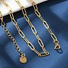 Ion Plating(IP) 304 Stainless Steel Paperclip Chain Necklace NJEW-D045-14G-2