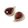 Dyed Natural White Jade Faceted Teardrop Pendants G-I382-01G-02-2