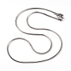 304 Stainless Steel Square Snake Chains Necklaces NJEW-K049-04P-1