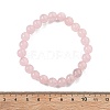 Natural Rose Quartz Bead Stretch Bracelets BJEW-K212-B-045-5