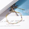 Imitation Pearl & Glass Seed Beaded Chain Bracelet for Women BJEW-JB07741-2
