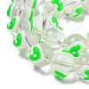 Transparent Glass with Enamel  Beads GLAA-N0028-04A-2